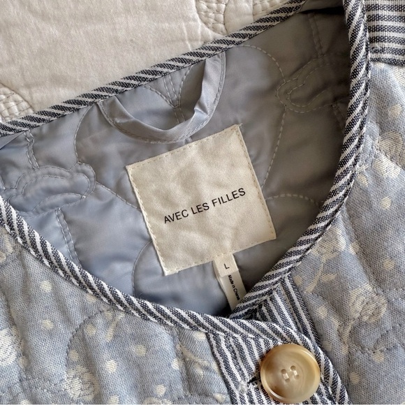 Anthropologie - Avec Les Filles - Floral Stripe Quilted Jacket - Picture 10 of 15